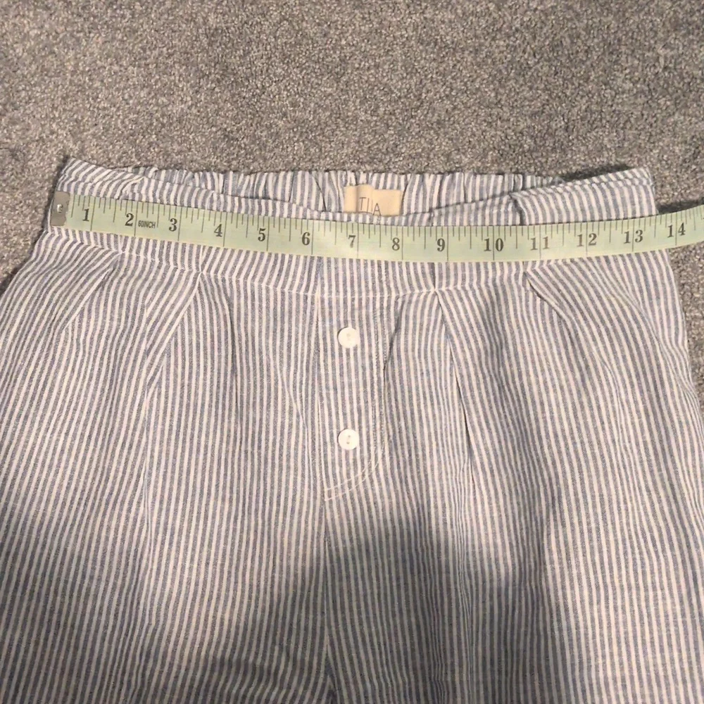 Tina Jo Blue & White Striped Linen Pants Size Small - Picture 4 of 5